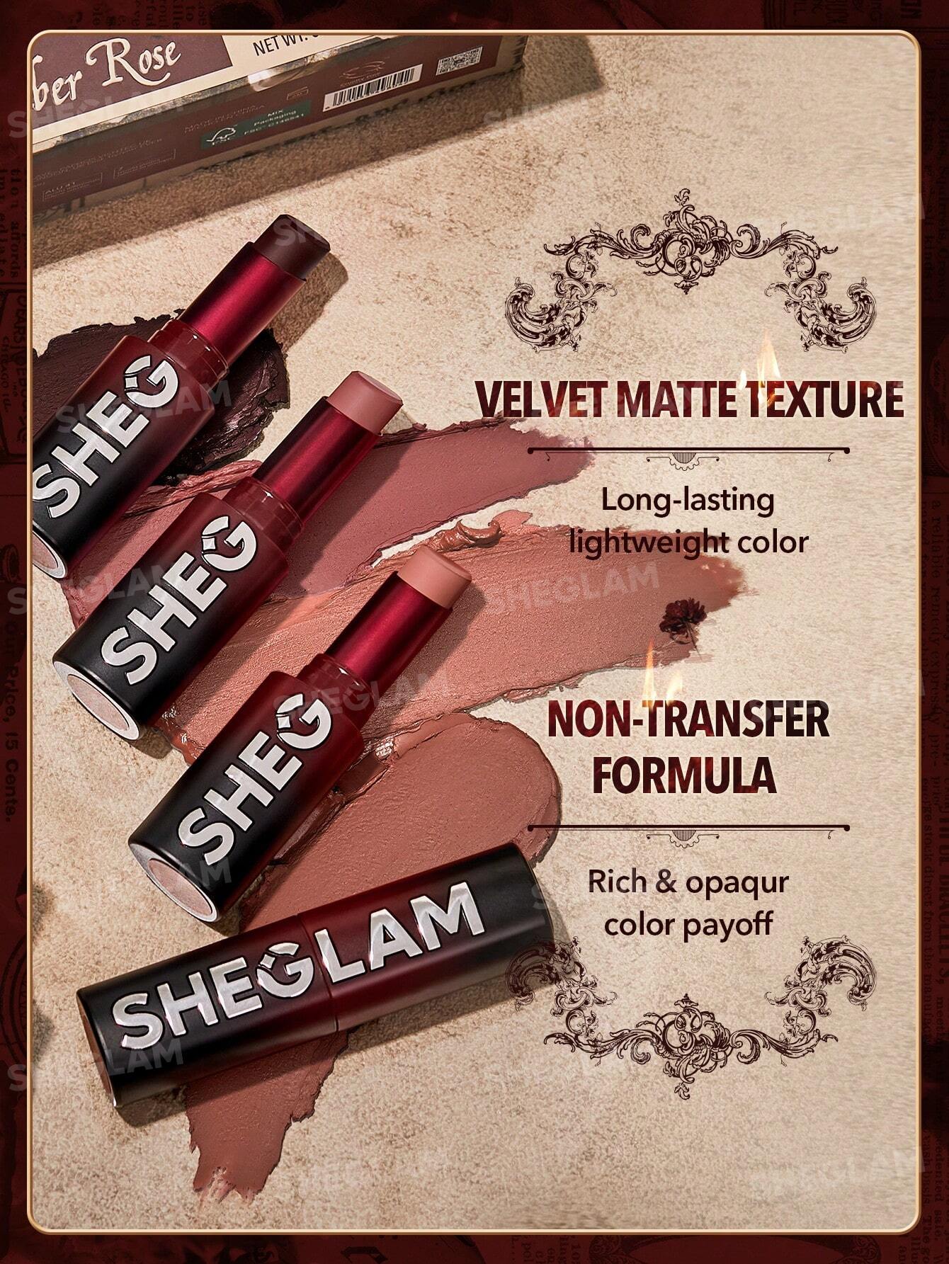 SHEGLAM Lápiz labial mate de larga duración versión Ember Rose