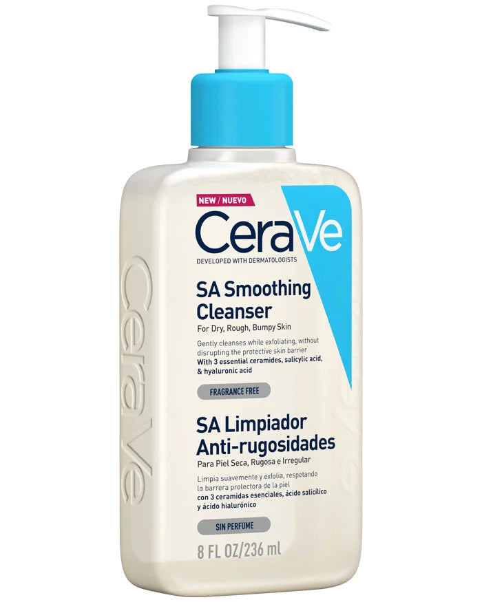 CeraVe SA Gel Limpiador renovador, Anti-Rugosidades con ácido salicílico