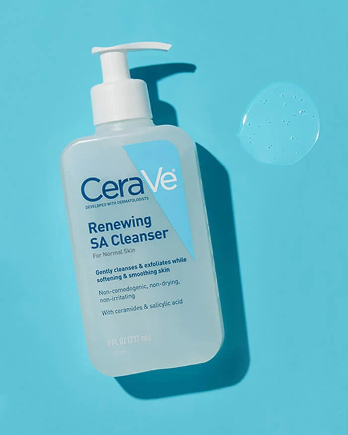 CeraVe SA Gel Limpiador renovador, Anti-Rugosidades con ácido salicílico