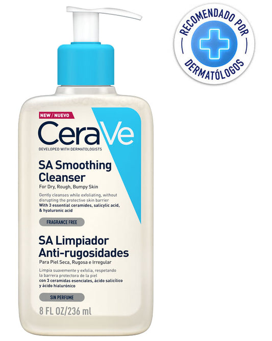 CeraVe SA Gel Limpiador renovador, Anti-Rugosidades con ácido salicílico